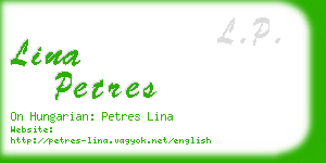 lina petres business card